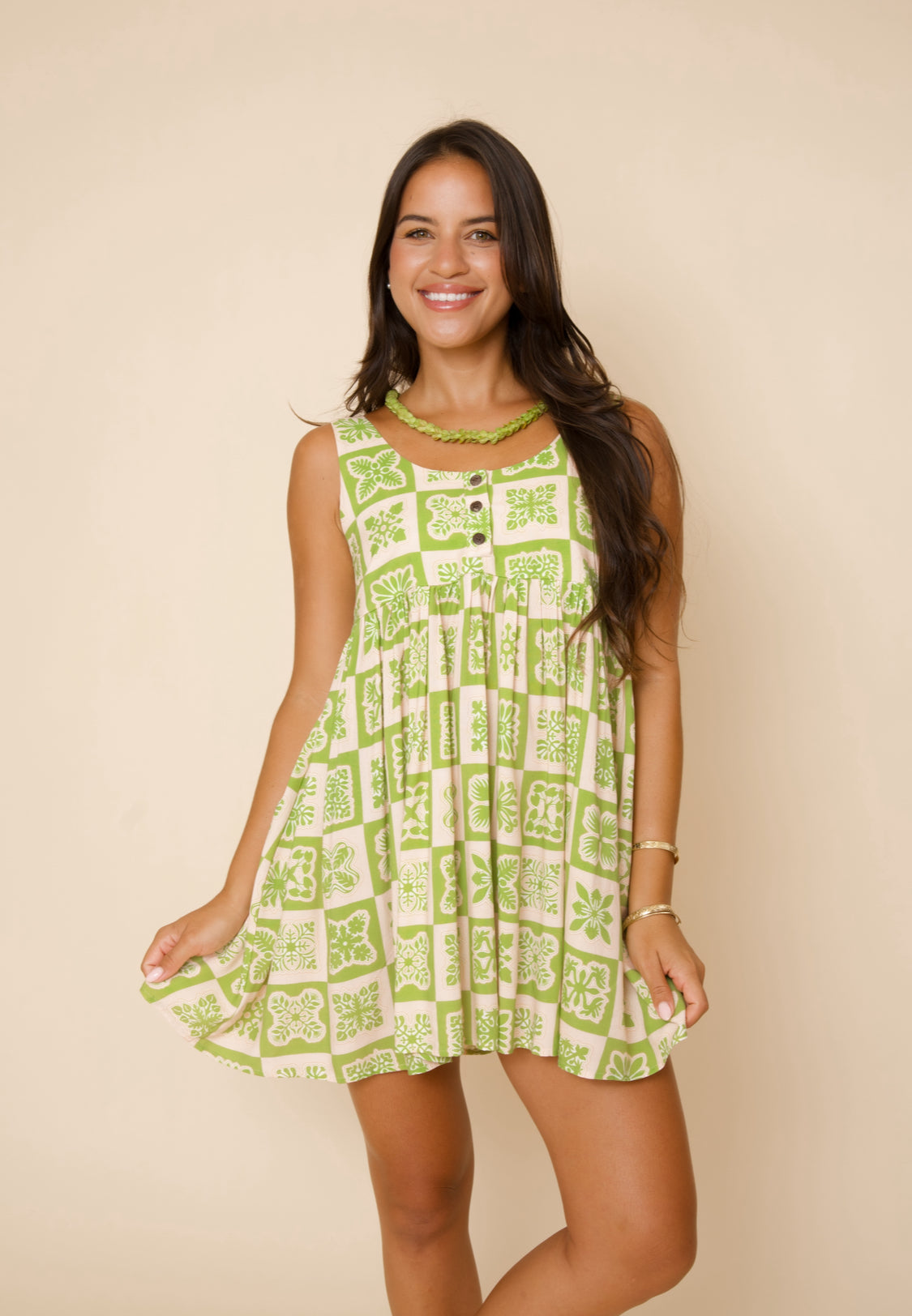 Hawaiian Green River Pepe Dress