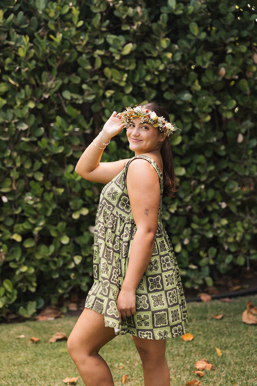 Hawaiian Oma'oma'o Pepe Dress