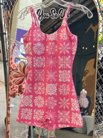 Motif Pink Active Romper