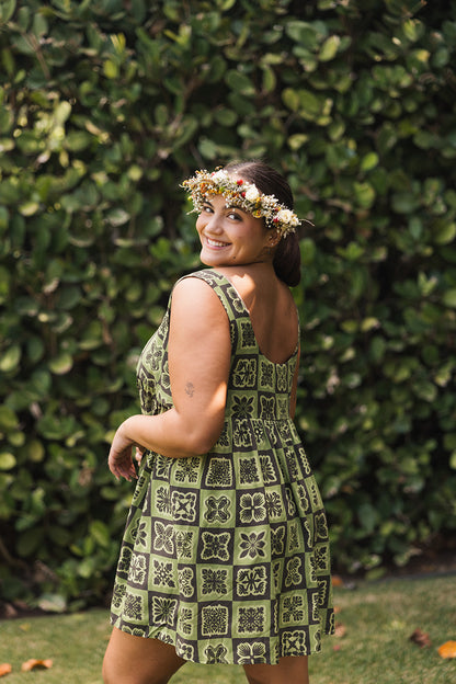Hawaiian Oma'oma'o Pepe Dress