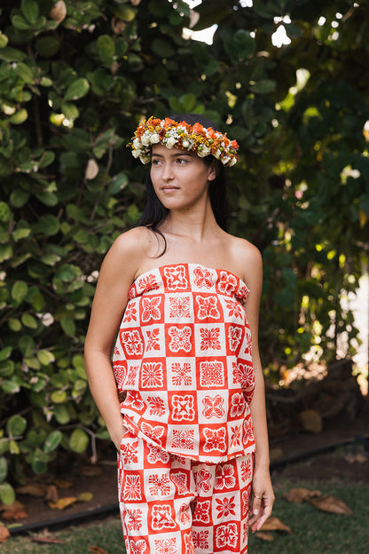 Hawaiian Punch Strapless Top