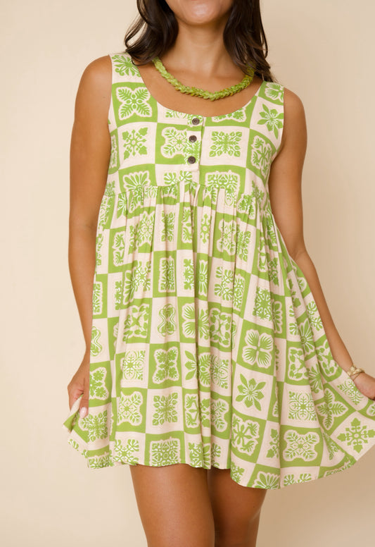 Hawaiian Green River Pepe Dress