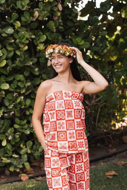 Hawaiian Punch Strapless Top