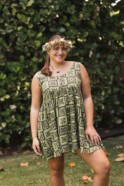 Hawaiian Oma'oma'o Pepe Dress